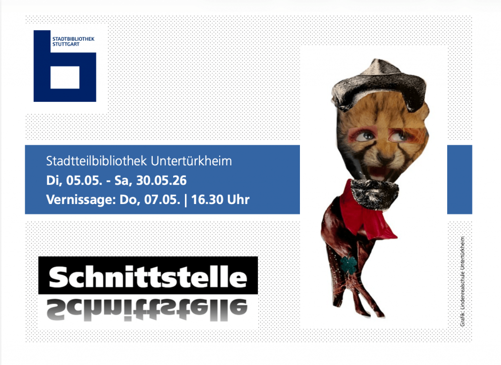 Ausstellung „Schnittstelle“: Kunstwerke unserer 7. Klassen in der Stadtteilbibliothek